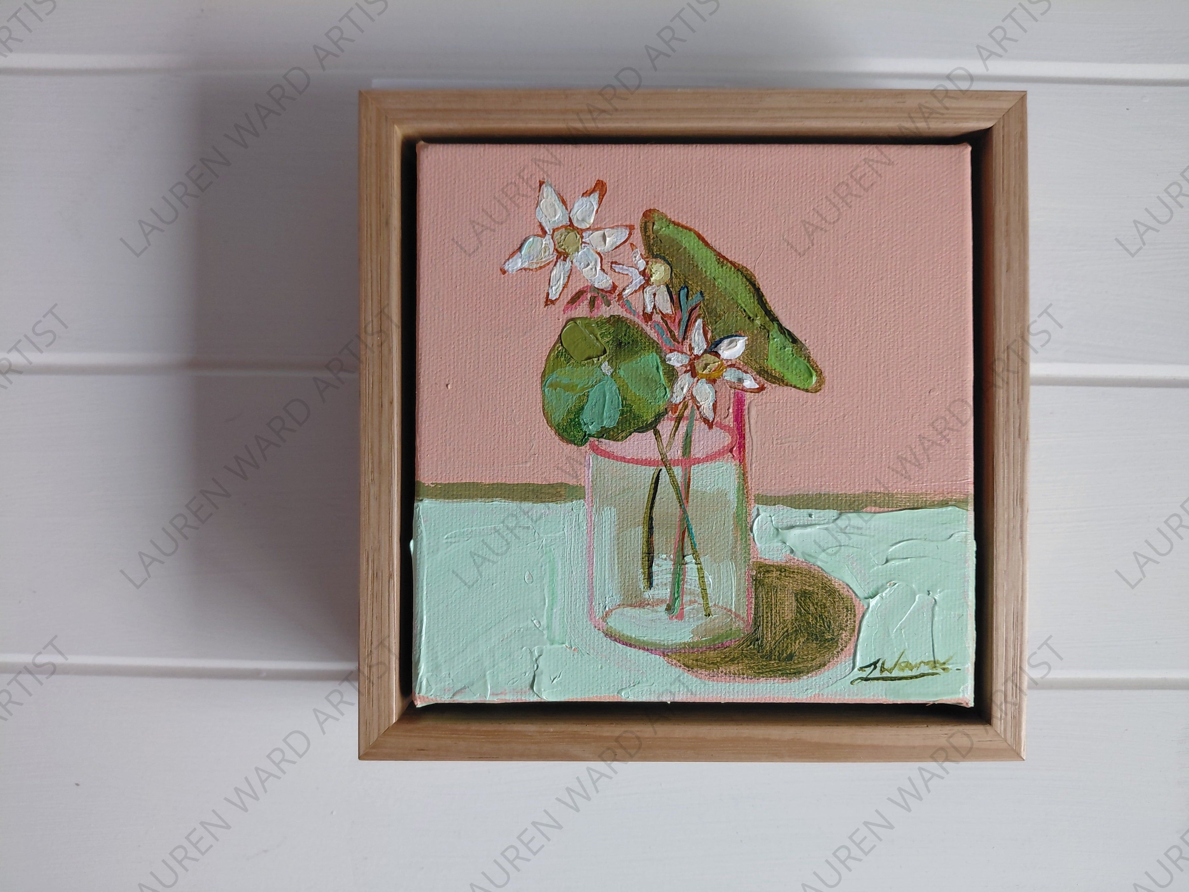 Nasturtiums and Flannels in a Jar - Original Artwork