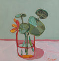 Nasturtiums On Green