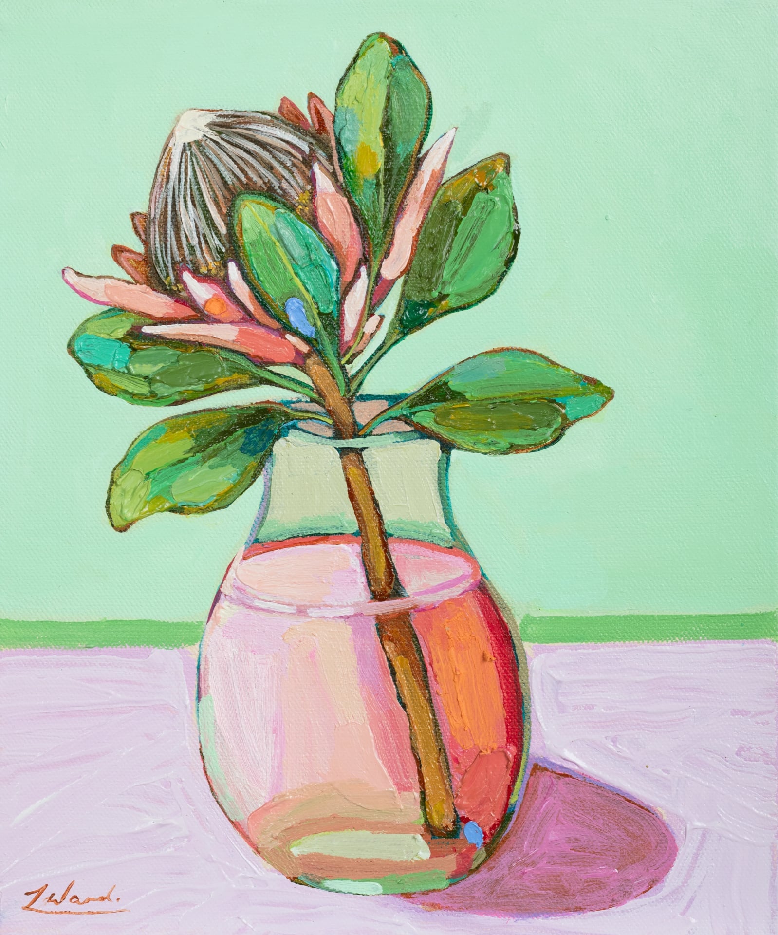 Protea on Green